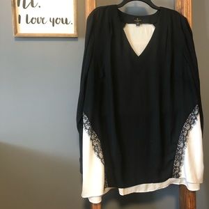 Long-Sleeve Tunic Blouse